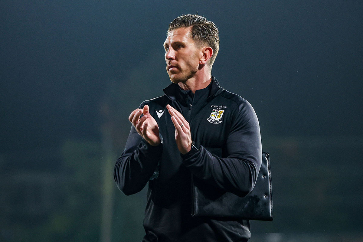 John Sullivan leading from the touchline.